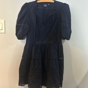 GAP Dark Blue Dress with Eyelet Design size small